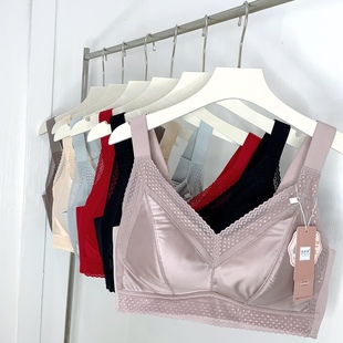 富嘉嘉916绸面缎性感蕾丝乳胶文胸固定杯宽肩带软支撑无痕内衣女