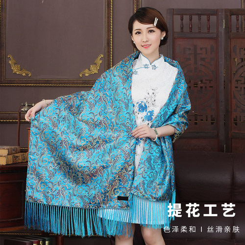 南京特产云锦纹样披肩中国礼品