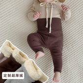 保暖高腰护肚打底裤 男女童宝宝长裤 子棉韩版 加厚绒婴儿冬款 休闲裤