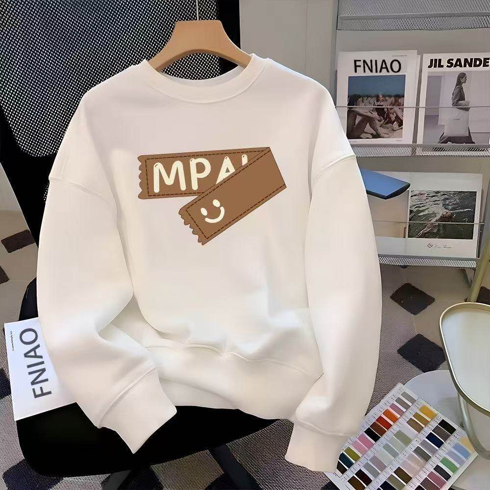 美式痞帅男士套头卫衣春秋季新款潮牌青少年休闲宽松圆领无帽上衣