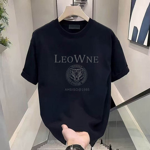 ins潮牌街头百搭圆领休闲宽松五分袖 美式 夏季 T恤男士 上衣 痞帅短袖