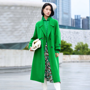 绿色羊毛大衣外套 歌蒂诗冬季 气质个性 时尚 8D41D3621 专柜新款