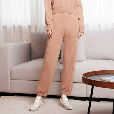 歌蒂诗春季专柜新款简约百搭宽松舒适松紧腰休闲裤 8D33K3573