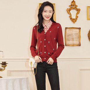 外套 优雅气质精美印花针织开衫 1C10W2502 专柜新款 歌蒂诗春季