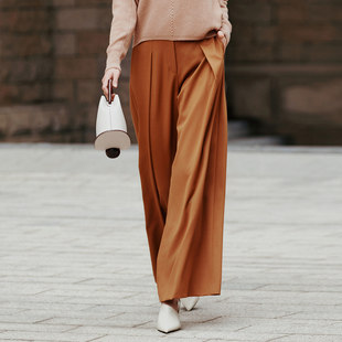 女 歌蒂诗春季 高级宽松显瘦棕色阔腿裤 时尚 8E33K3841 专柜新款