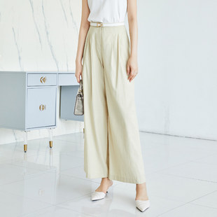 女士8C23K3135 休闲百搭高腰直筒显瘦阔腿裤 歌蒂诗专柜夏季 新款