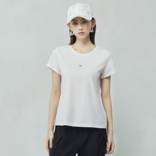 T恤女3F22X3586B 百搭简约舒适纯色短袖 歌蒂诗夏季 专柜新款