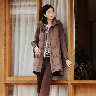 设计连帽羽绒服女 歌蒂诗冬季 拼接个性 时尚 1E41Y2701 专柜新款