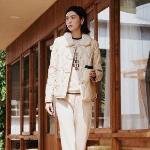 皮衣羽绒服女 高级水貂毛领短款 1E42P5714 专柜新款 歌蒂诗冬季