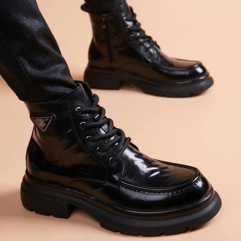 男士黑色工装马丁靴男秋季