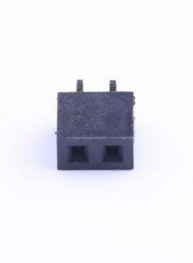 B-2202S02P-A121 排母 间距:2mm 1x2P 直插 黑色 插件,P=2mm