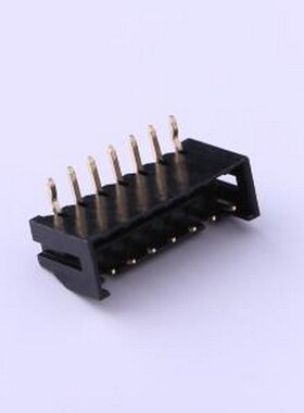 A2005WR-07P 线对板针座 1x7P 间距:2mm 弯插 黑色 弯插,P=2mm