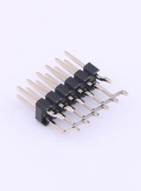 PZ254-2-06-WS 排针 2x6P 间距:2.54mm 方针 卧贴 黑色 SMD,P=2.5