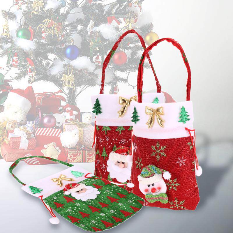 2017 new year chrismas santa claus kids candy gift bags hand