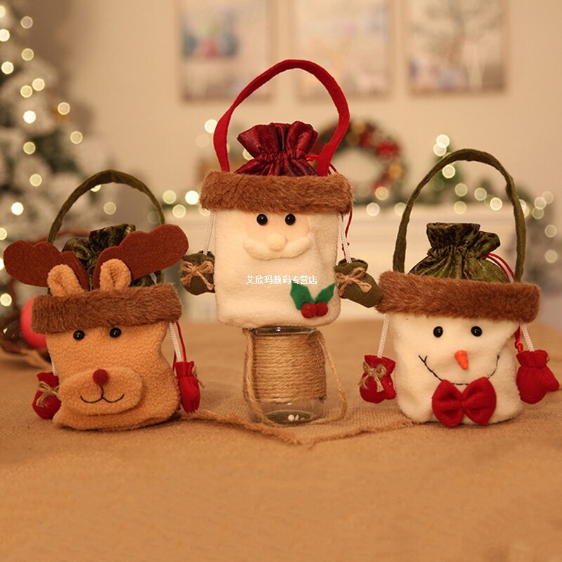 3 types chrismas santa claus kids candy gift bags handbag po