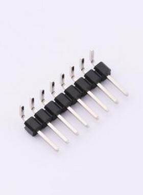 5AMW4-10560-108-W0 排针 2.54PH间距排针弯针1X8P H2.5 90°PA6.