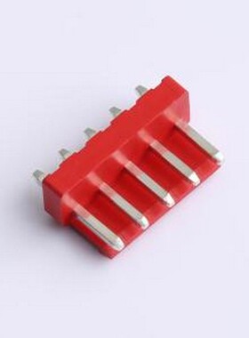 XY-VH3.96-5A11-R 线对板针座 VH 3.96mm 1x5P 直插 红色 插件,P=