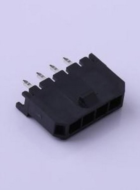 C3030WV-F-04P 线对板针座 1x4P 间距:3mm 直插 黑色 插件,P=3mm