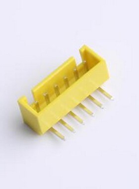 XY-XHB2.54-6A21-YT 线对板针座 XHB 2.54mm 1x6P 弯插 带扣 黄色