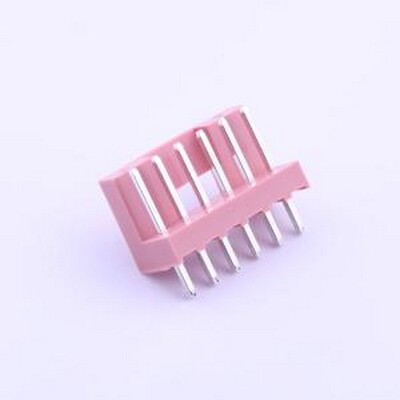 HX25013-6A 线对板针座 间距:2.5mm 1x6P 粉色 插件,P=2.5mm