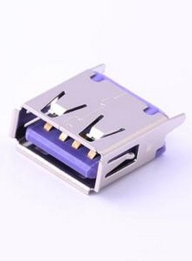 916-252A1172Y10210 USB连接器 Type-A 母 直插 紫色 插件