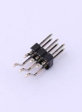 PZ254-2-03-WS 排针 2x3P 间距:2.54mm 方针 卧贴 黑色 SMD,P=2.5