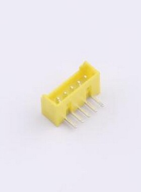 WF-1B125A5P-Y 线对板针座 间距1.25mm 弯插 黄色 1x5P 弯插,P=1.