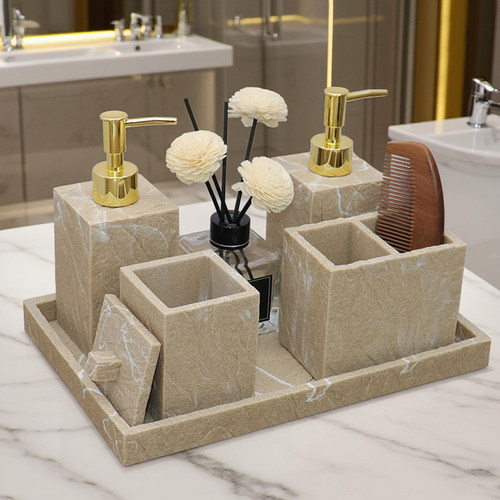 酒店轻奢卫浴洗漱套装样板房摆件