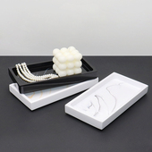 卫浴洗漱用品托盘酒店毛巾托盘样板间摆件收纳盘子洗手间托盘套装