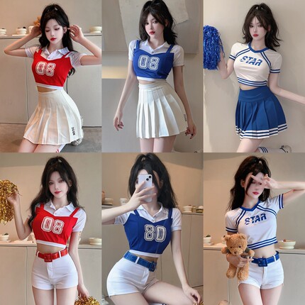 女团同款拉拉队比赛啦啦操演出服足球宝贝舞蹈学生运动会表演服装