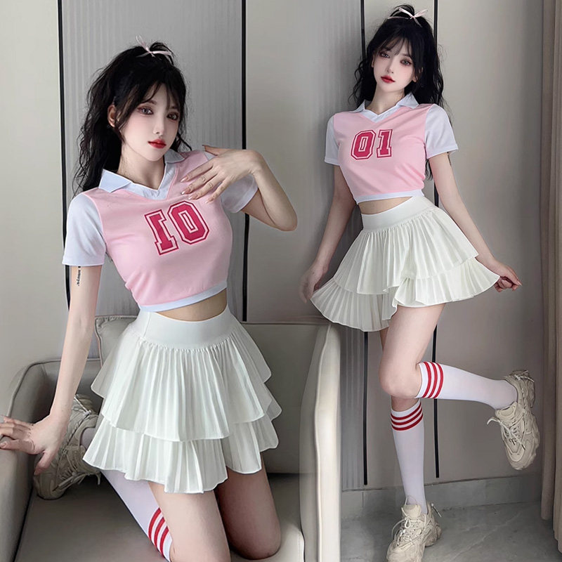 爵士舞蹈服女装性感韩版嘻哈街舞衣服套装学生啦啦操女团演出服