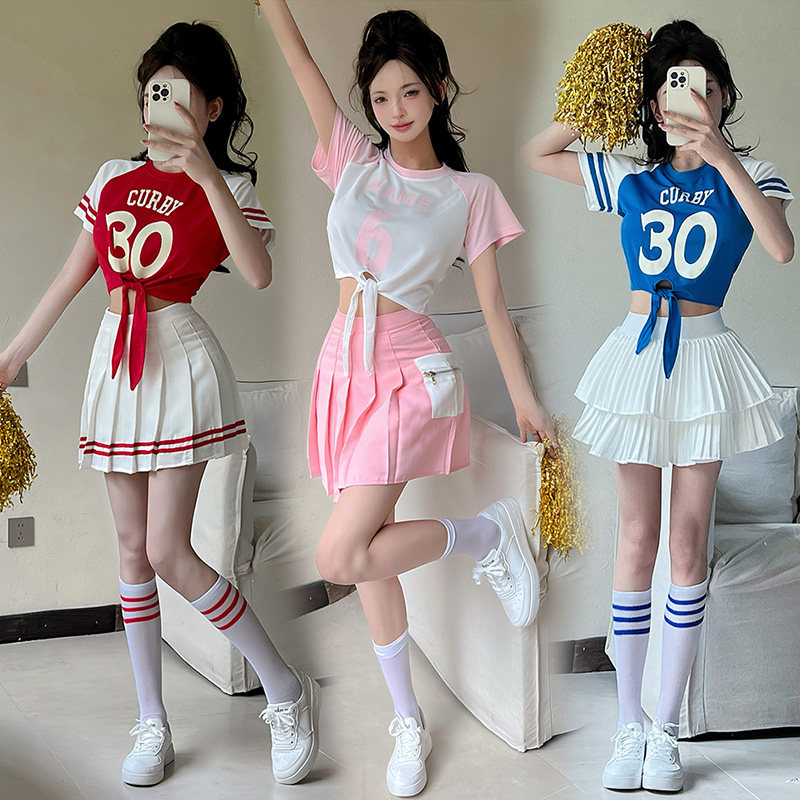 运动会服装班服绑带T恤团体舞蹈