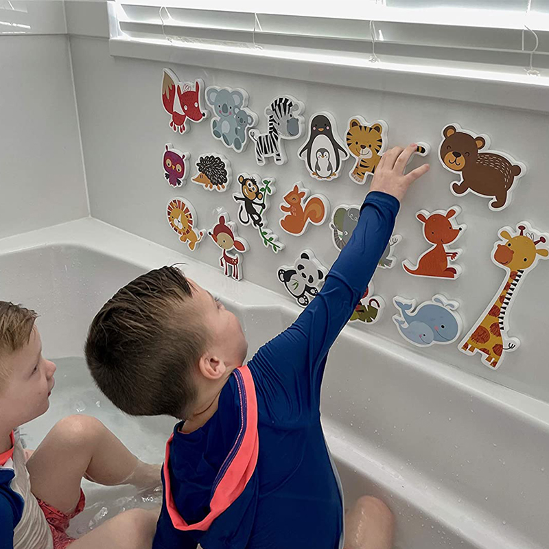 洗澡玩具小动物浴室洗澡泡沫贴