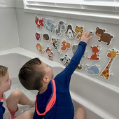 宝宝洗澡玩具套装 沾水海绵贴儿童婴儿小动物浴室洗澡贴戏水墙贴