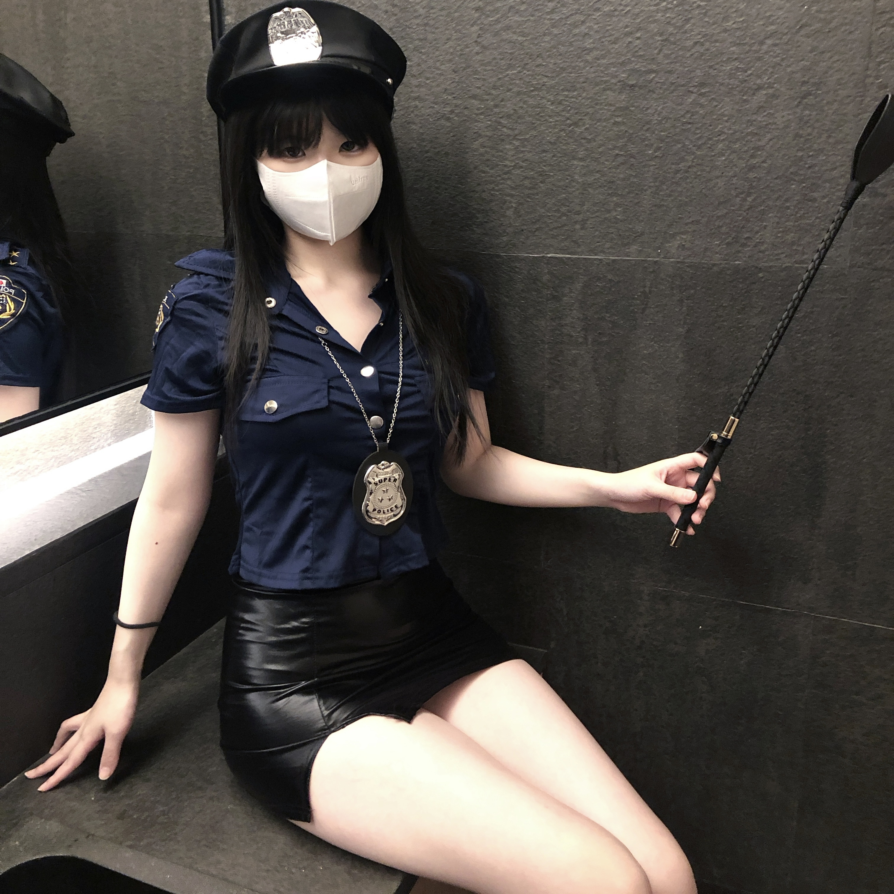 性感小胸纯欲女警御姐制服
