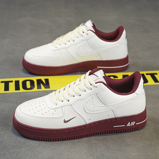 空军一号男款莆田正品米白绿板鞋情侣低帮af1蒲田运动鞋女鞋