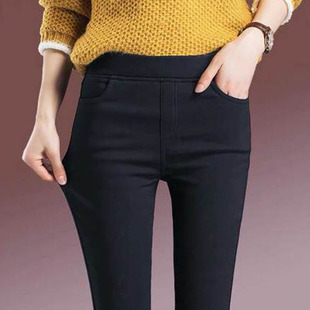 秋冬季高腰加绒显瘦魔术打底裤女外穿小脚裤高弹力小黑裤窄脚裤子