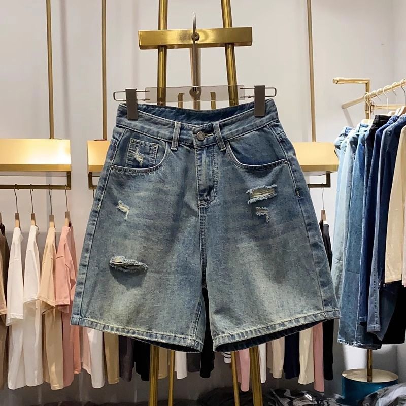 牛仔短裤女夏季新款大码高腰图片