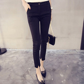 九分裤 黑色弹力显瘦春夏季 百搭铅笔小脚修身 加绒西裤 子女 秋冬薄款