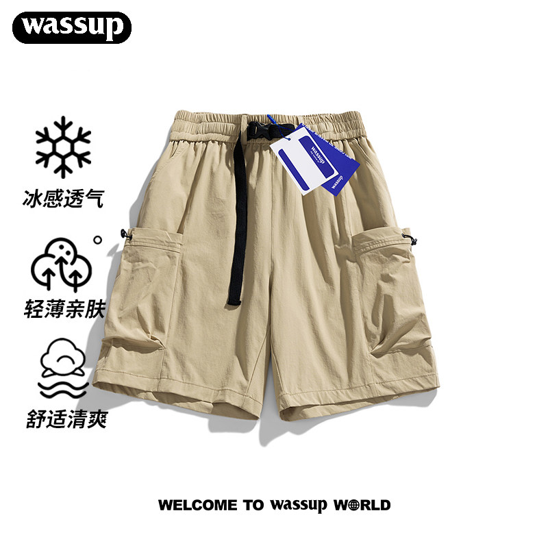 WASSUP潮牌美式工装短裤男夏季2026新款青少年学生运动薄款五分裤