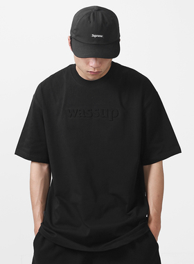 WASSUP立体凹凸字母官方潮牌短袖男女生夏季新款宽松休闲T恤上衣