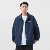 衬衫 休闲国潮牌开衫 式 春秋款 夹克上衣情侣 外套男士 WASSUP字母工装