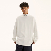 WASSUP德绒保暖打底衫 半高领上衣男女秋冬简约字母休闲潮牌情侣装