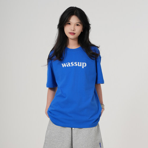 WASSUP国潮字母Logo印花短袖T恤