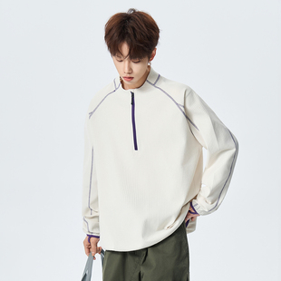 WASSUP户外速干衣防晒长袖T恤男女装宽松百搭山系运动休闲骑行服