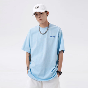 百搭情侣短袖 WASSUP 宽松新款 男夏季 上衣 HEODS字母LOGO潮牌T恤衫
