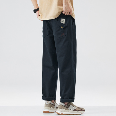 WASSUP日系复古纯棉工装直筒裤男