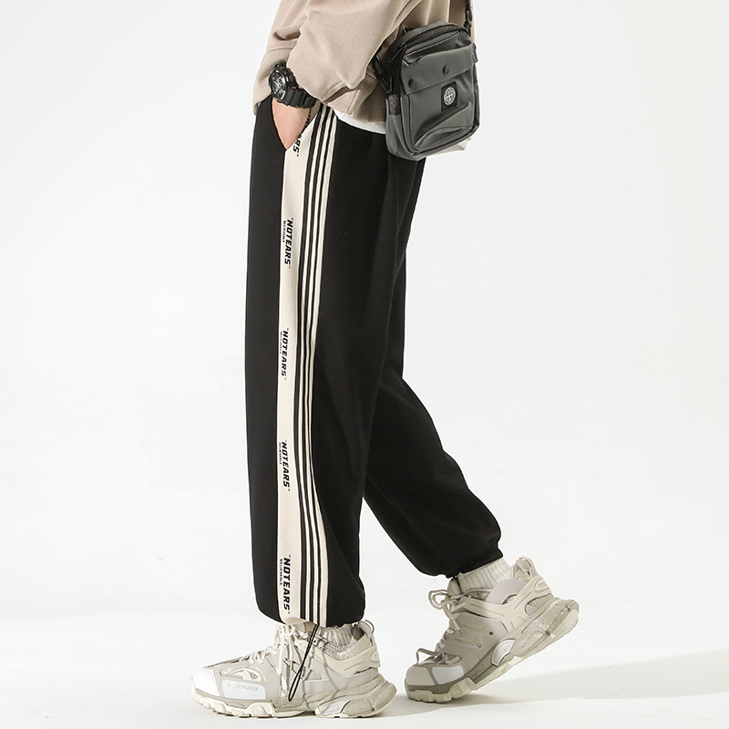 WASSUP潮牌美式运动收缩束腿长裤