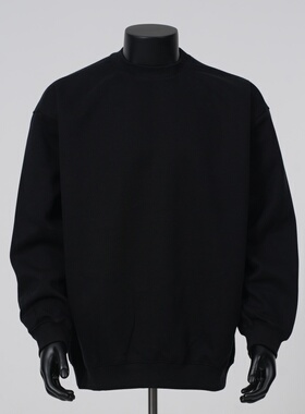 WASSUP潮牌380g重磅基础纯色圆领卫衣男女春秋季宽松百搭套头上衣