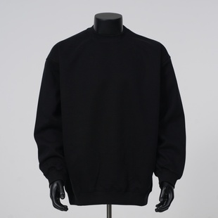 WASSUP潮牌380g重磅基础纯色圆领卫衣男女春秋季宽松百搭套头上衣